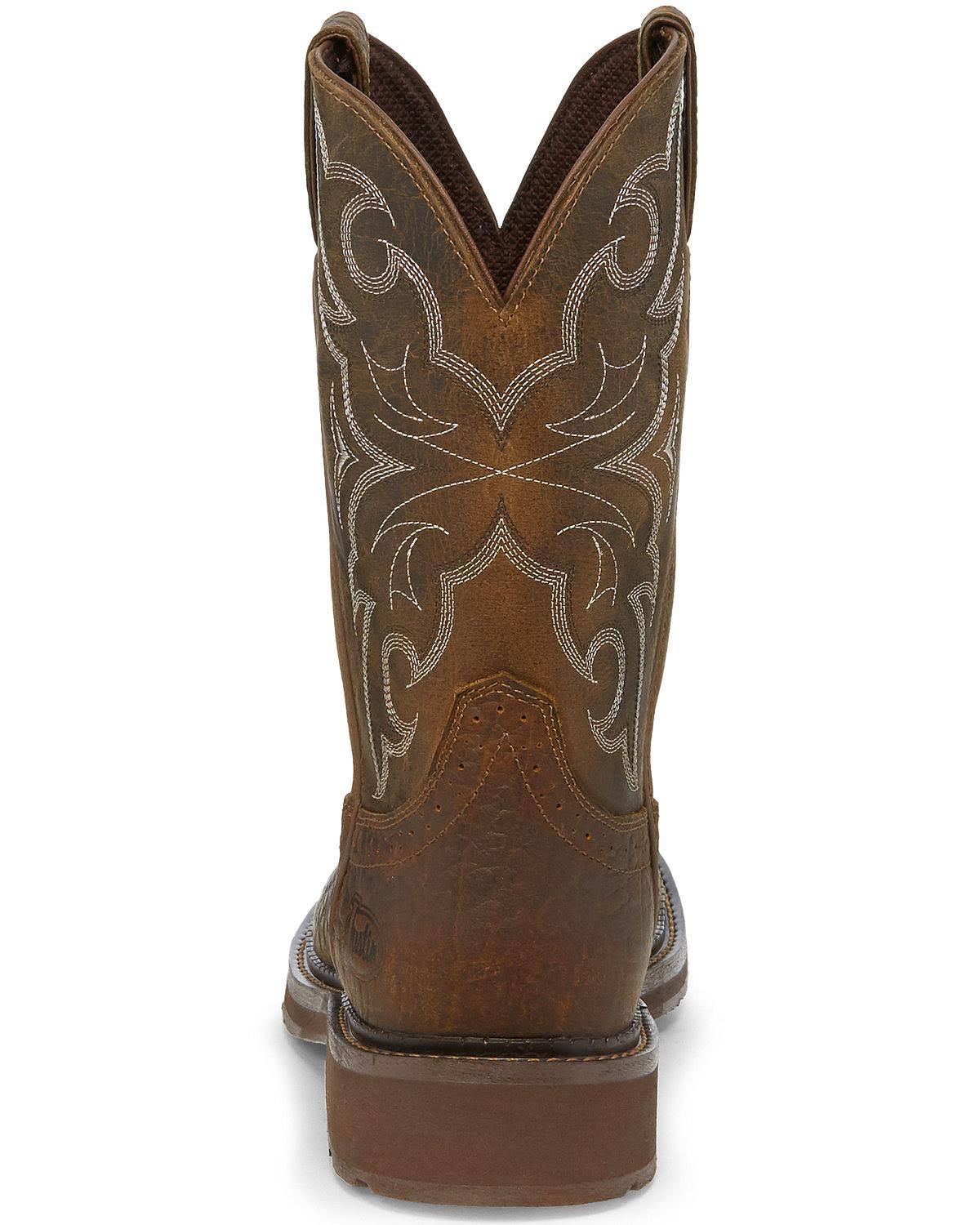 Justin Men s Amarillo Chocolate Western Work Boots WK4310 PBQ DGKO325 57.91